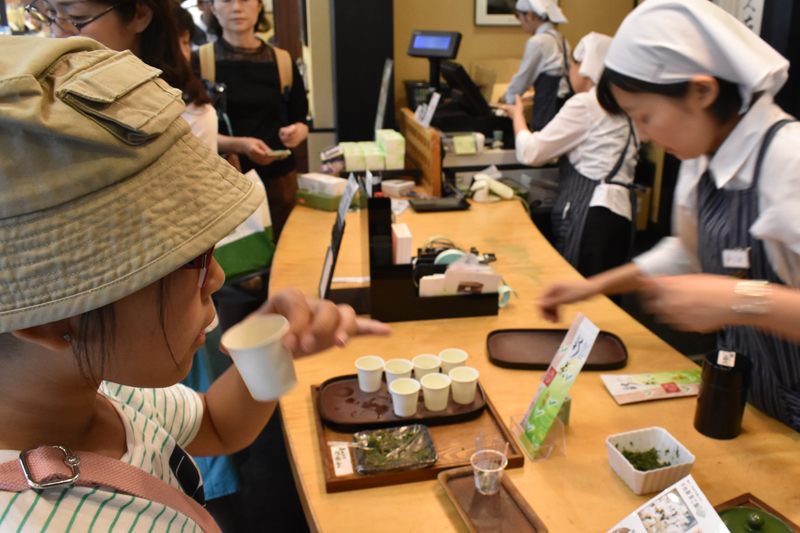 Taste tea in Uji Tea store